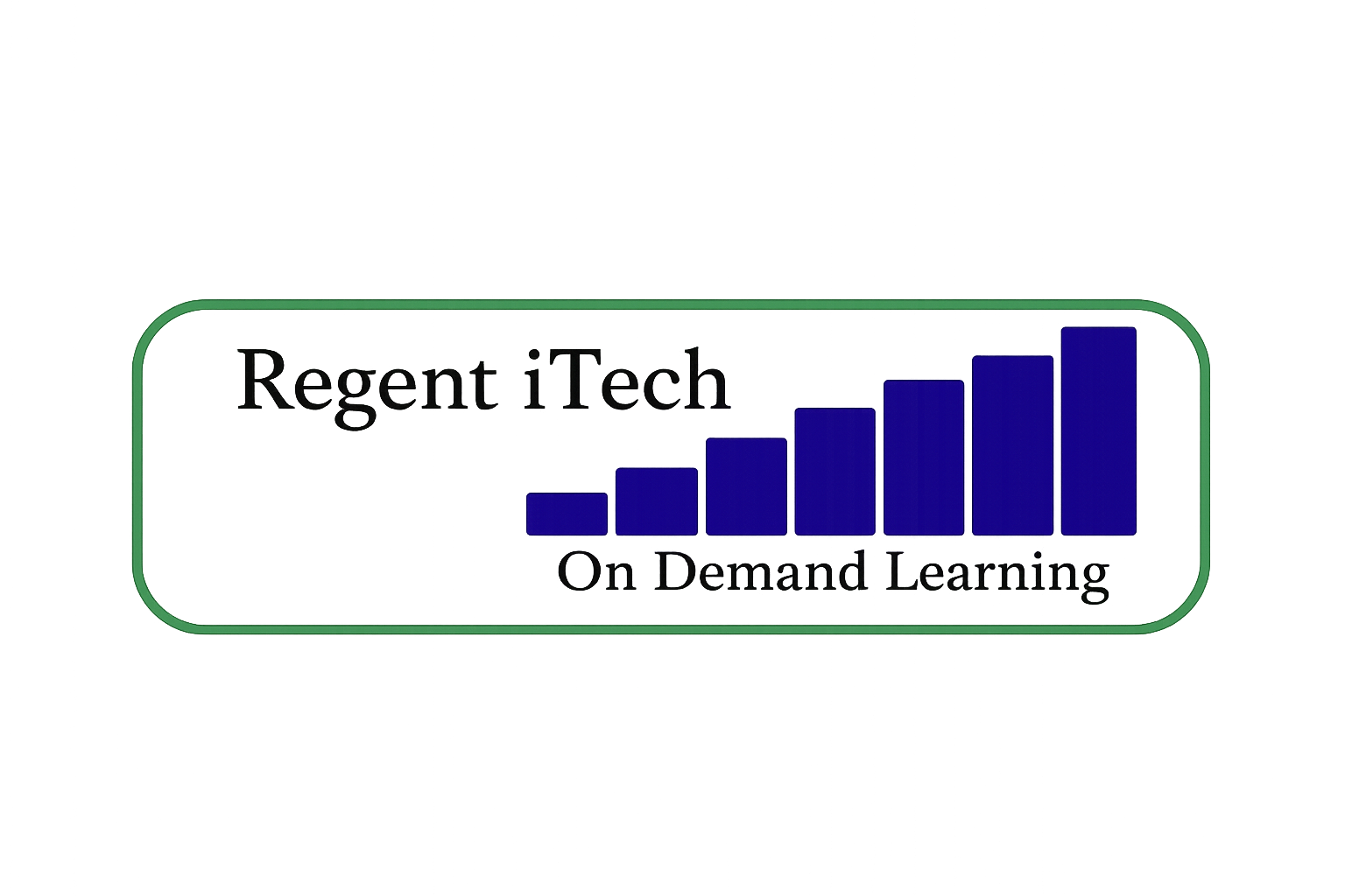 Regent iTech logo showing growth chart representing on-demand learning