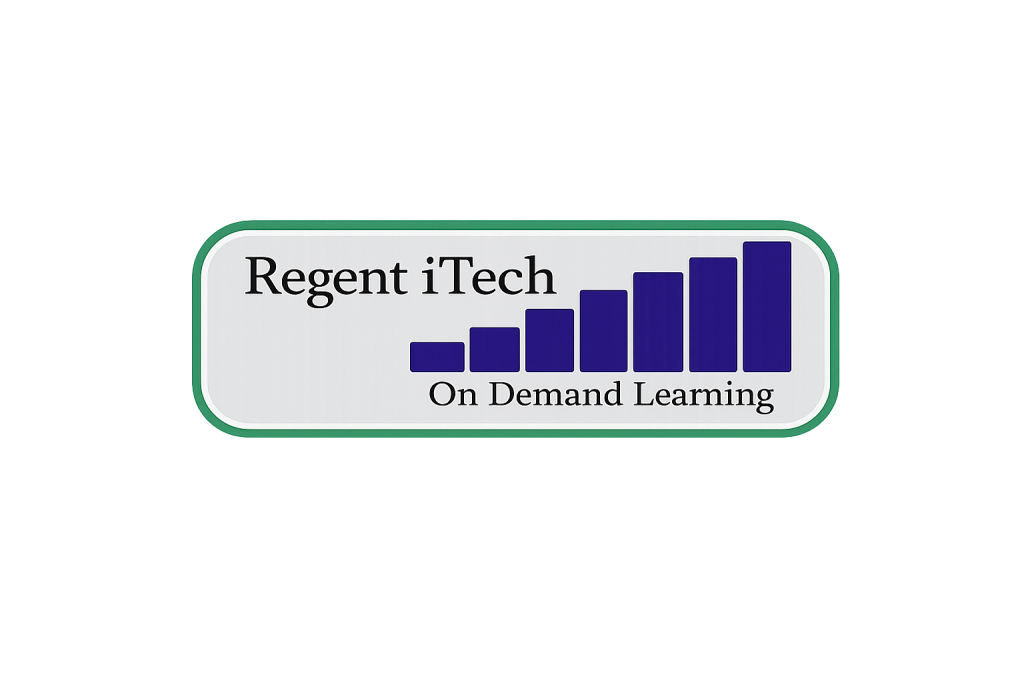 Regent iTech logo showing growth chart representing on-demand learning