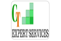 Green and blue bar graph with the text ‘CT Expert Services’ representing business growth and professional consulting