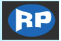 “RP partner logo featuring white initials inside a blue oval.”