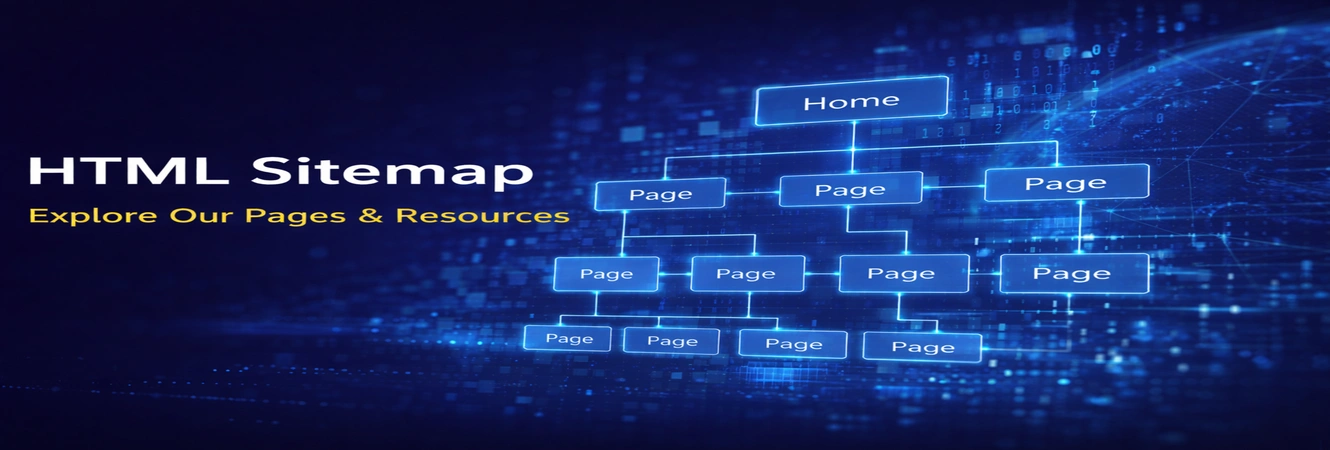 HTML sitemap banner showing structured website navigation for Regent iTech IT services and training pages.