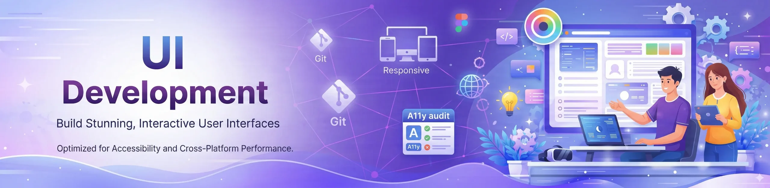 UI Development courses banner showcasing modern interface design, web development, and digital solutions for businesses.