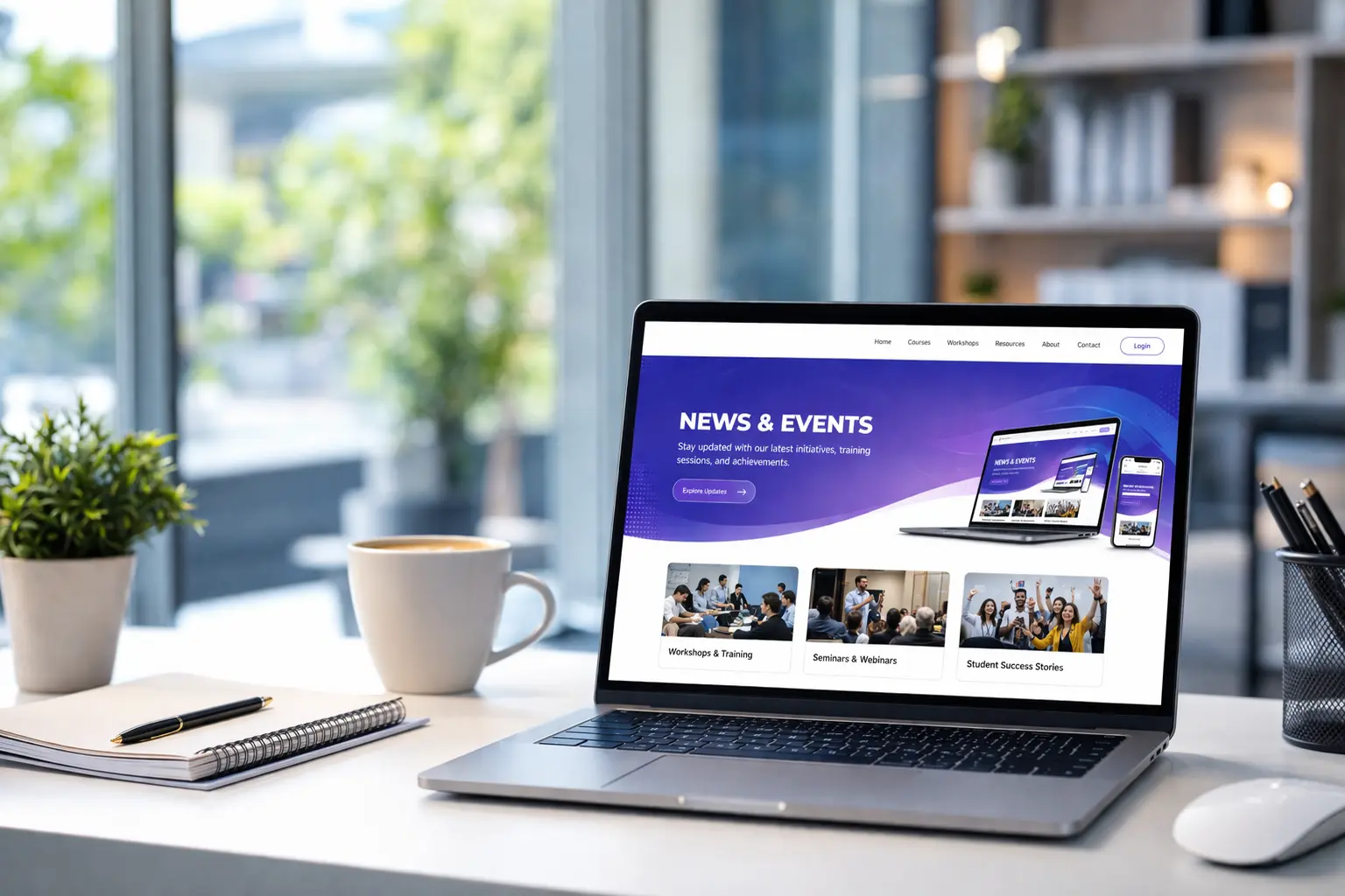 Technology News & Events website revamp showcasing modern responsive design and improved user experience on desktop interface.