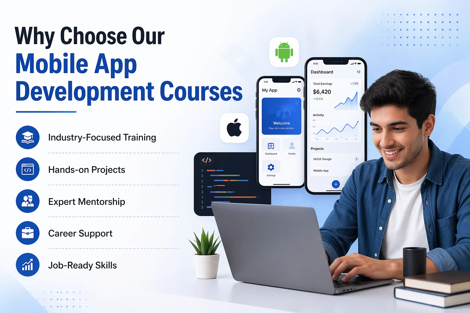 Mobile app development courses with hands-on training, live projects, and expert mentorship.